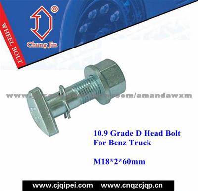 10.9 Grade D Head Bolt For Benz Truck