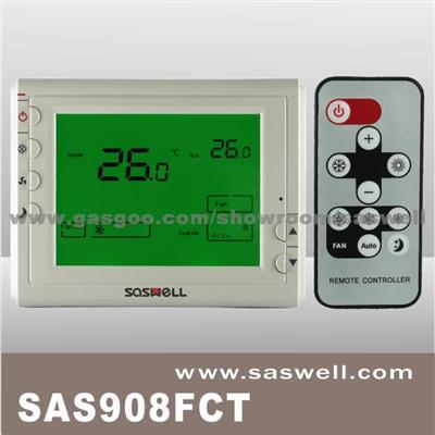 Large LCD Fan Coil Room Thermostat With Remote Controller