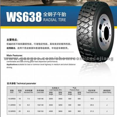 Ws638 All Steel Radail Tire/Tyre, TBR Tire /Tyre