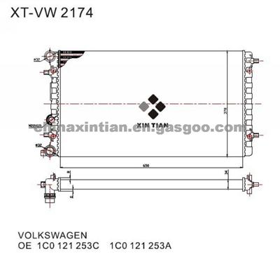 VW Radiator 1C0121253C,1C0121253A