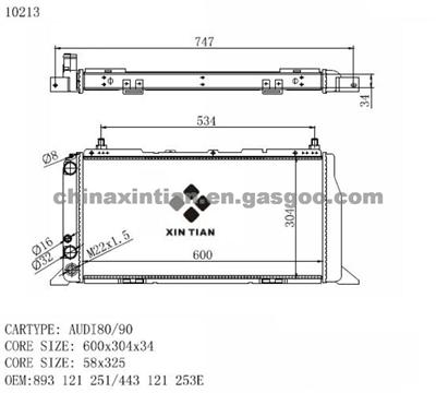 AUDI Radiator 893 121 251, 443 121 253E