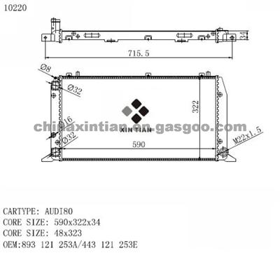 AUDI Radiator 893 121 253A, 443 121 253E