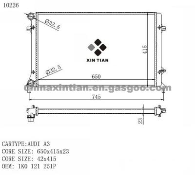 AUDI Radiator 1K0 121 251P