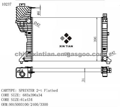 Mercedes BENZ Radiator 9015003100, 9015002400