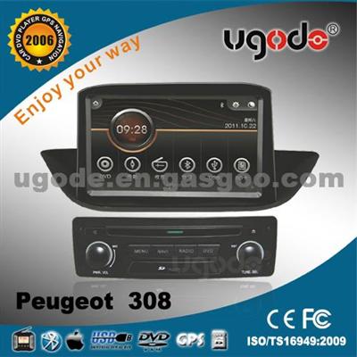 Ugode Touch Screen Two Din Car DVD GPS BT For PEUGEOT 308