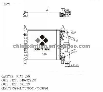 FIAT Radiator 77739941, 7570401