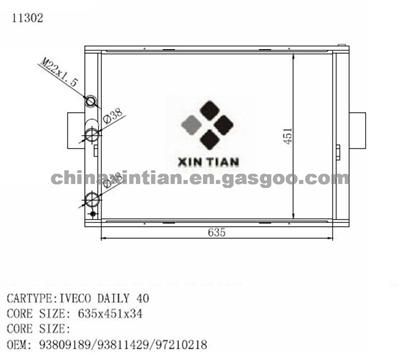 IVECO Radiator 93809189, 93811429