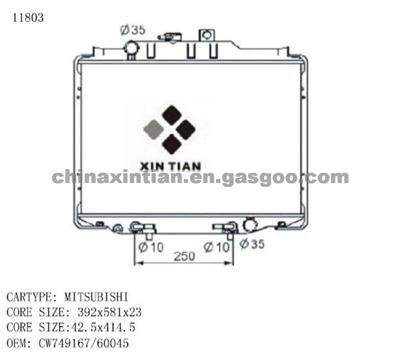 MITSUBISHI Radiator CW749167, 60045