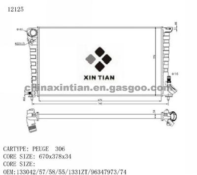 PEUGEOT Radiator 133042, 133057