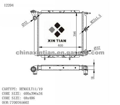 RENAULT Radiator 7700765602