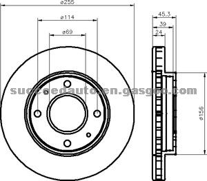 Brake Disc For MITSUBISHI MB668107