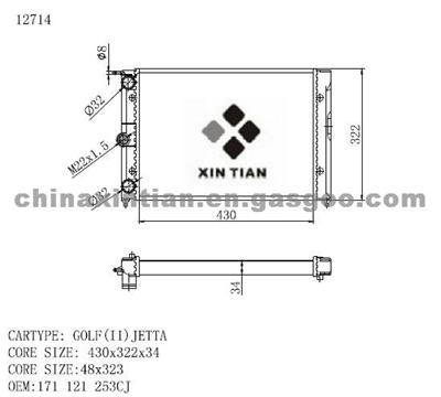 VW Radiator 171 121 253C,171 121 253J