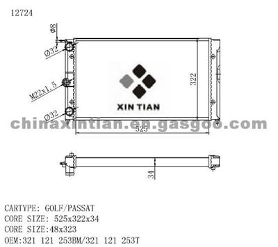 VW Radiator 321 121 253BM, 321 121 253T