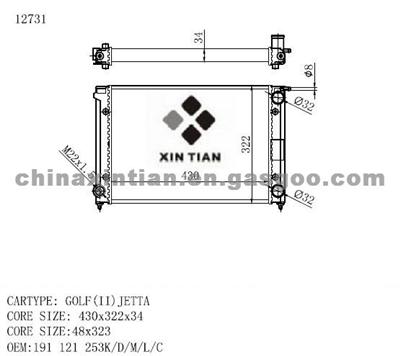 VW Radiator 191 121 253K, 191 121 253D