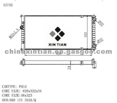 VW Radiator 6K0 121 253A, 6K0 121 253Q