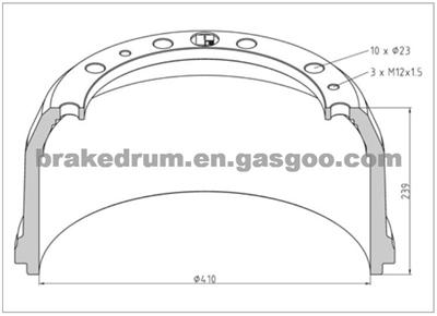 Mercedes Benz Truck Brake Drum OE No. 3014210901 3014211301