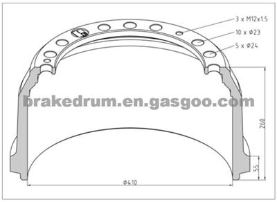 Mercedes Benz Truck Brake Drum OE No.6584210301