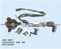 Key Set For Peugeot 206 '98 5Pcs/Set