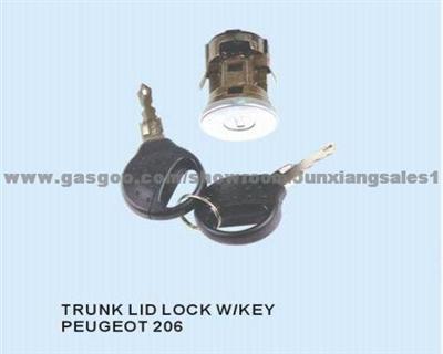 Trunk Lid Lock W/Key For Peugeot 206