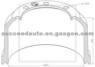 Brake Drum For ACHSEN 1 064 0277 00