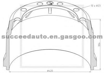 Brake Drum For ACHSEN 1 064 0109 01