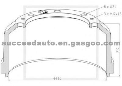 Brake Drum For BENZ 6774210501