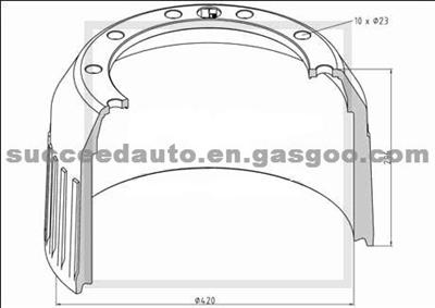 Brake Drum For BPW 03.106.77.63.0