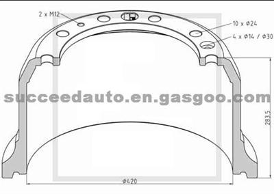 Brake Drum For DAF 595222