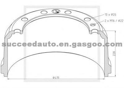 Brake Drum For FRUEHAUF AJB0335001