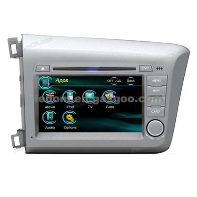 Touch Screen Car DVD GPS Navigation System With Bluetooth,TV Receiver,Radio For Honda Civic 2012