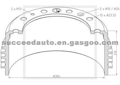 Brake Drum For LEYLAND 53033-01