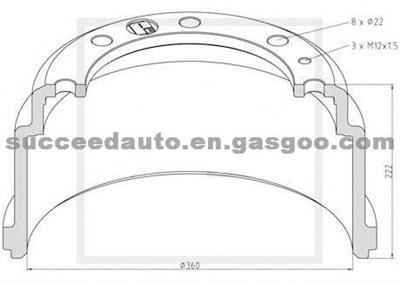 Brake Drum For MAN 81501100229