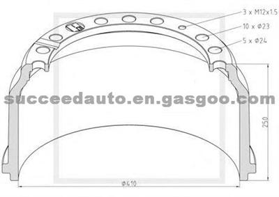 Brake Drum For MAN 81501100213