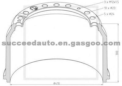 Brake Drum For MAN 81501100107