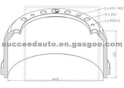 Brake Drum For MAN 81501100227