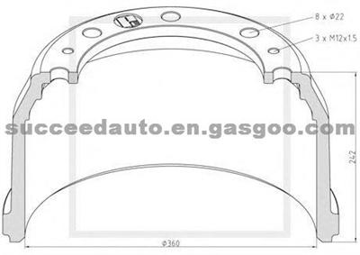 Brake Drum For MAN 81501100212