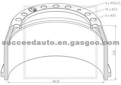 Brake Drum For MAN 81501100102