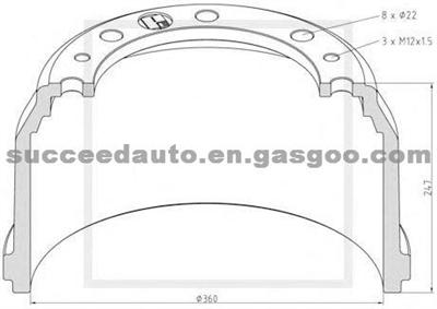 Brake Drum For MAN 81501100237