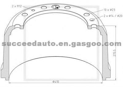 Brake Drum For Neoplan 33.164.098