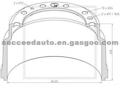 Brake Drum For RABA 118343341 031