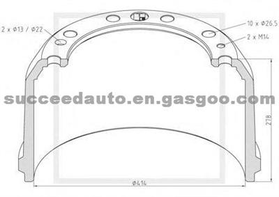 Brake Drum For RENAULT 5010098949