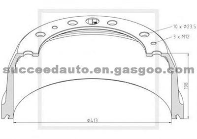 Brake Drum For SCANIA 208661