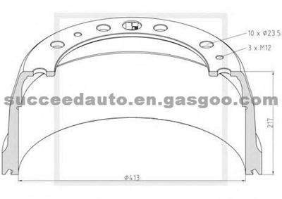 Brake Drum For SCANIA 0159 668