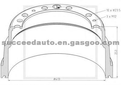 Brake Drum For SCANIA 0293 544