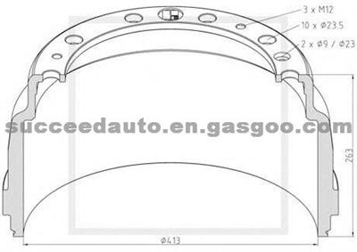 Brake Drum For SCANIA 0360 568