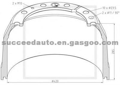 Brake Drum For STEYR 991-12340006