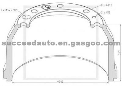 Brake Drum For VOLVO 00677213-3