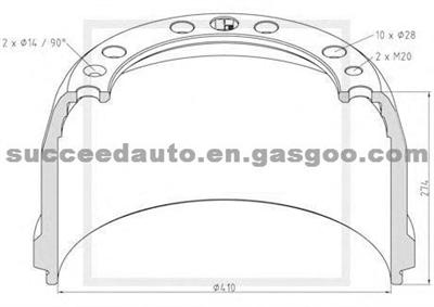 Brake Drum For VOLVO 01599 010-4