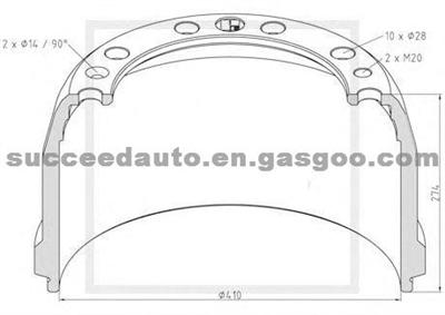 Brake Drum For VOLVO 1599010