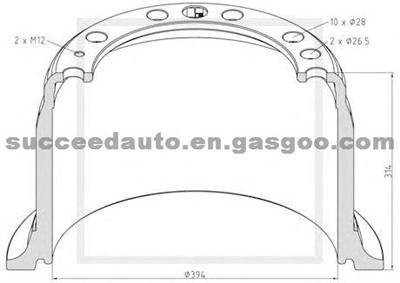 Brake Drum For VOLVO 1589429